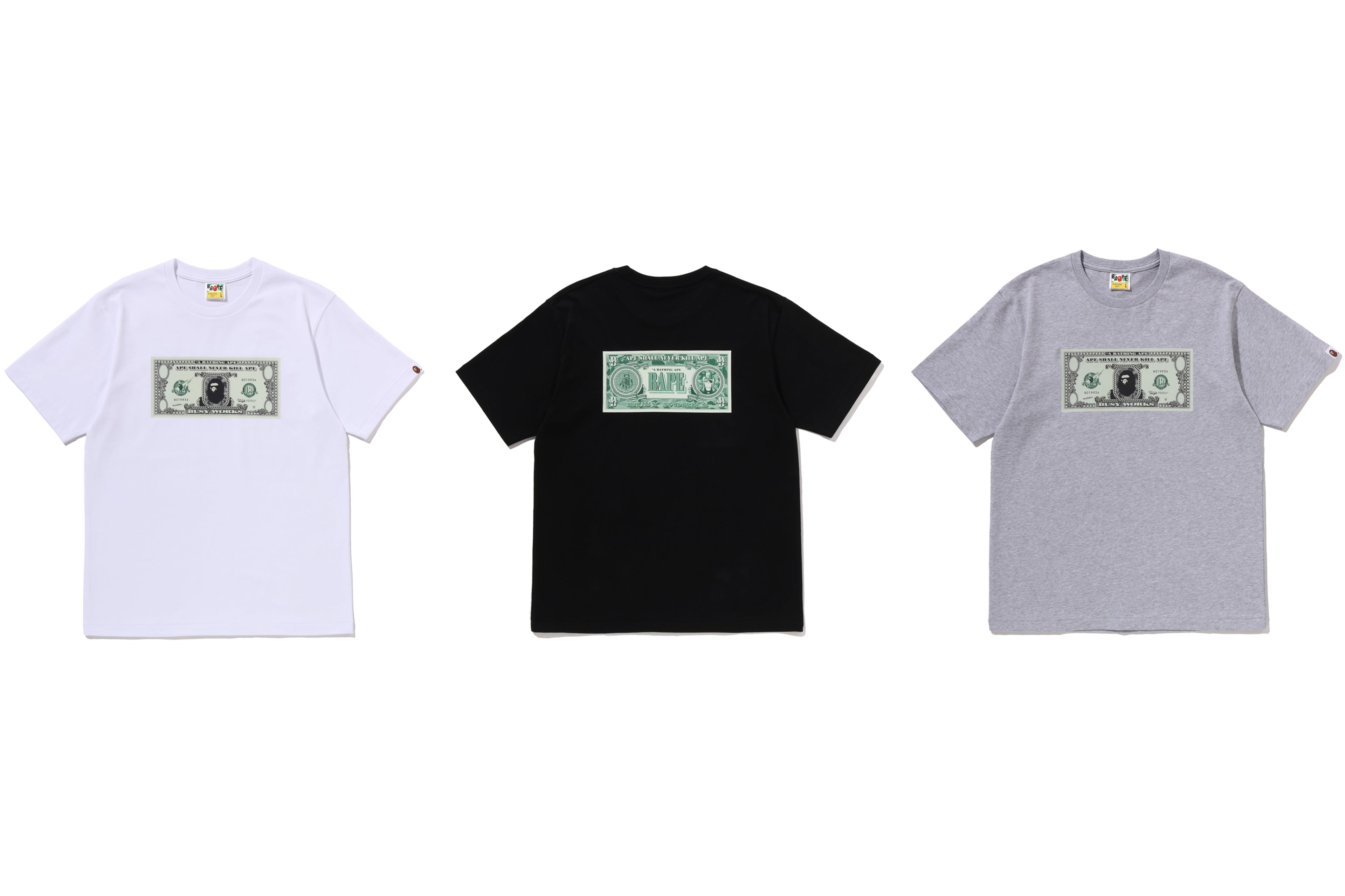 BAPE BANKNOTE TEE MENS