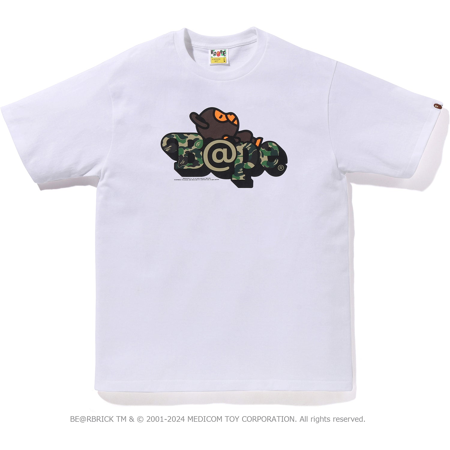 BAPE X MEDICOM TOY - ABC CAMO BE@R MILO ON BAPE TEE MENS