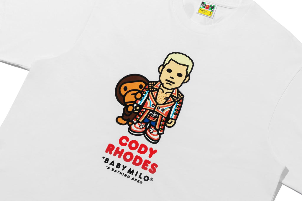 BAPE X WWE CODY RHODES BABY MILO RELAXED FIT TEE MENS
