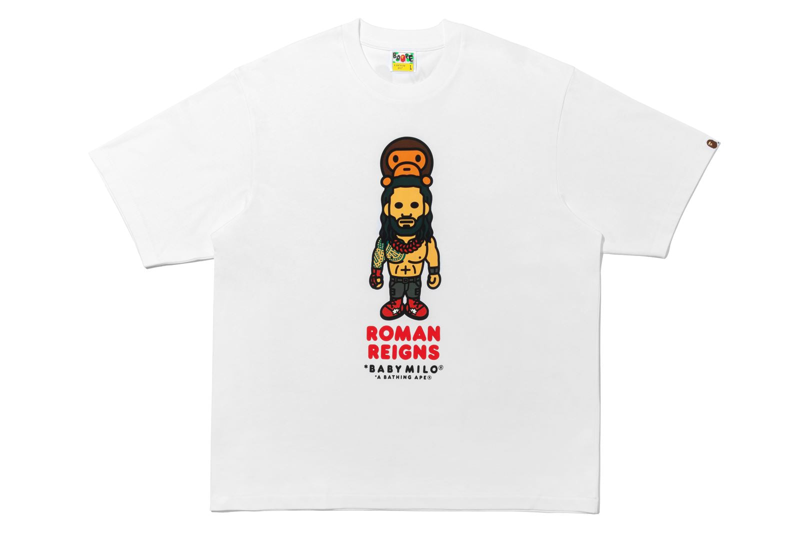 BAPE X WWE ROMAN REIGNS BABY MILO RELAXED FIT TEE MENS