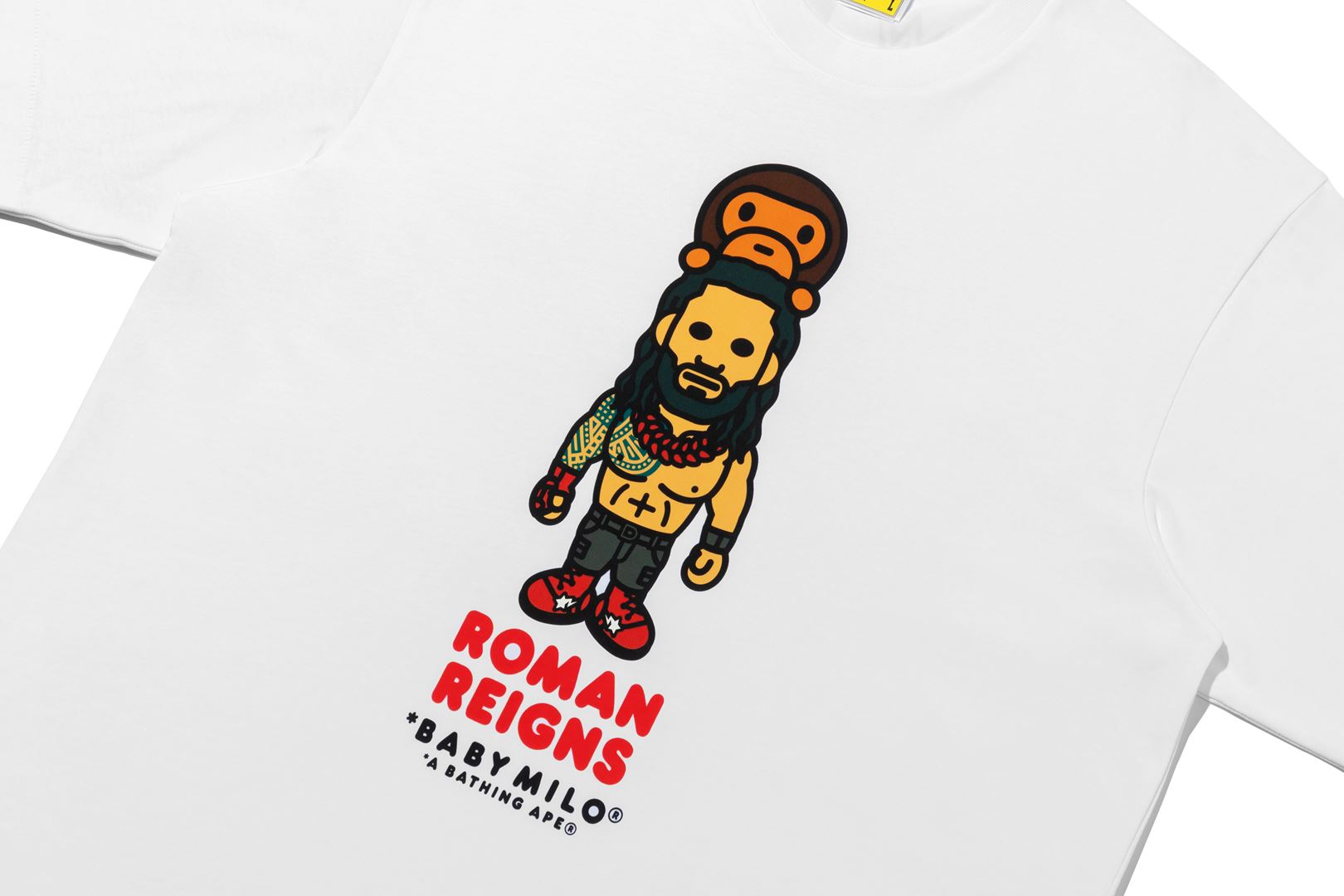BAPE X WWE ROMAN REIGNS BABY MILO RELAXED FIT TEE MENS