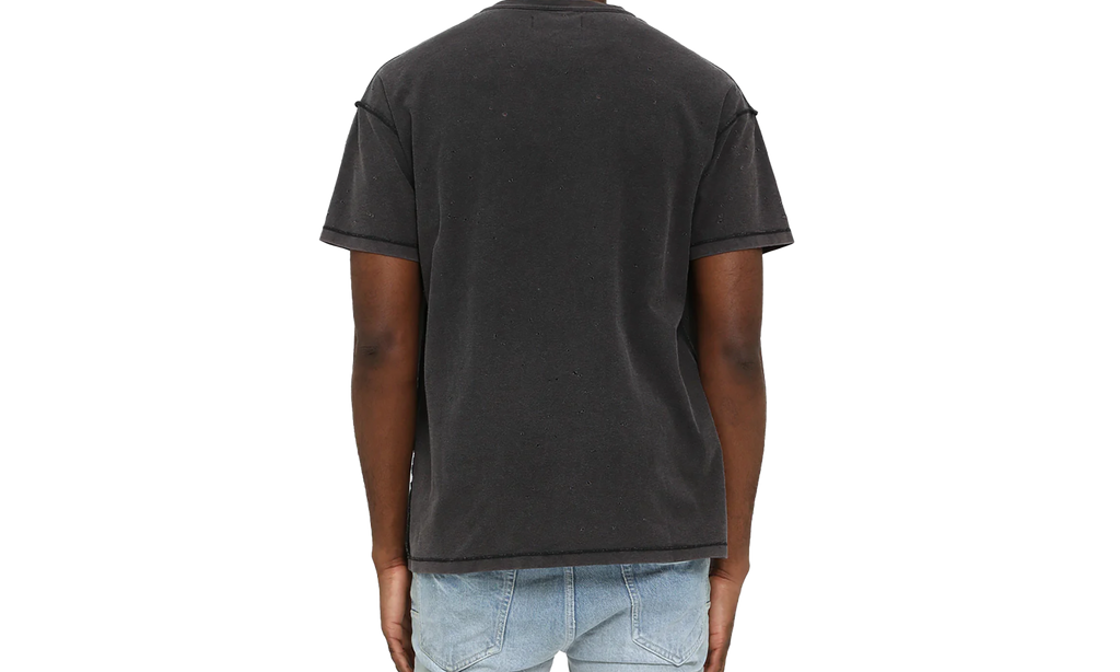 Inside Out Textured Distressed SS Tee "Black" P101 TBBS429