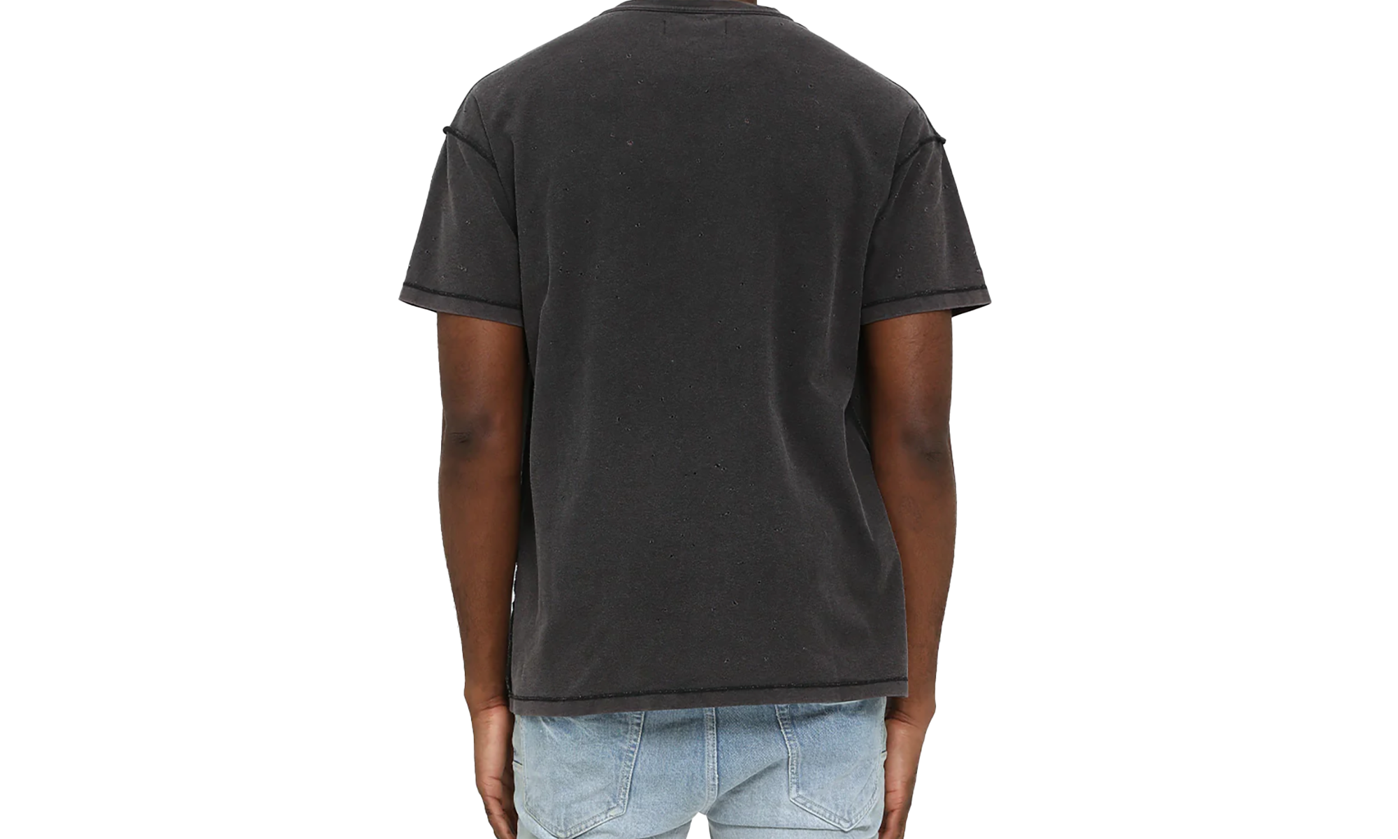 Inside Out Textured Distressed SS Tee "Black" P101 TBBS429