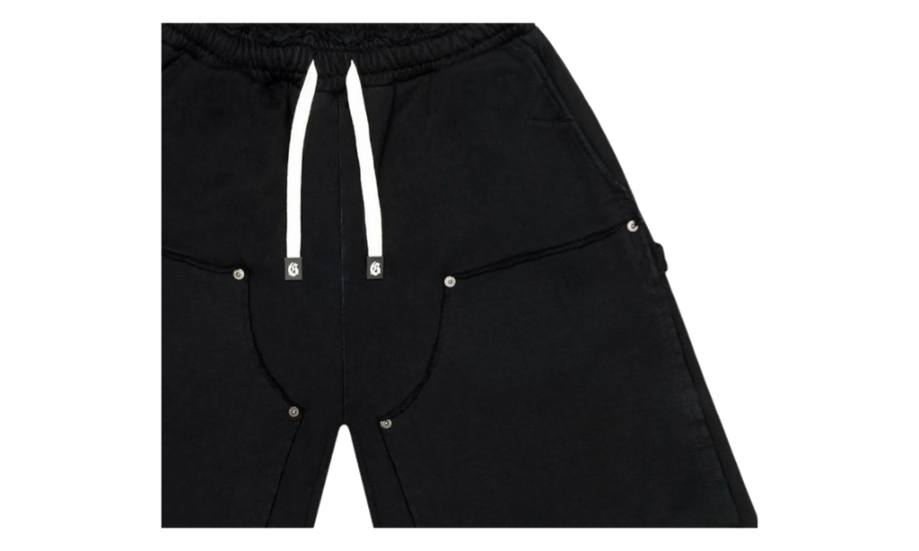 Distressed Carpenter Flat Shorts "Black" GS169