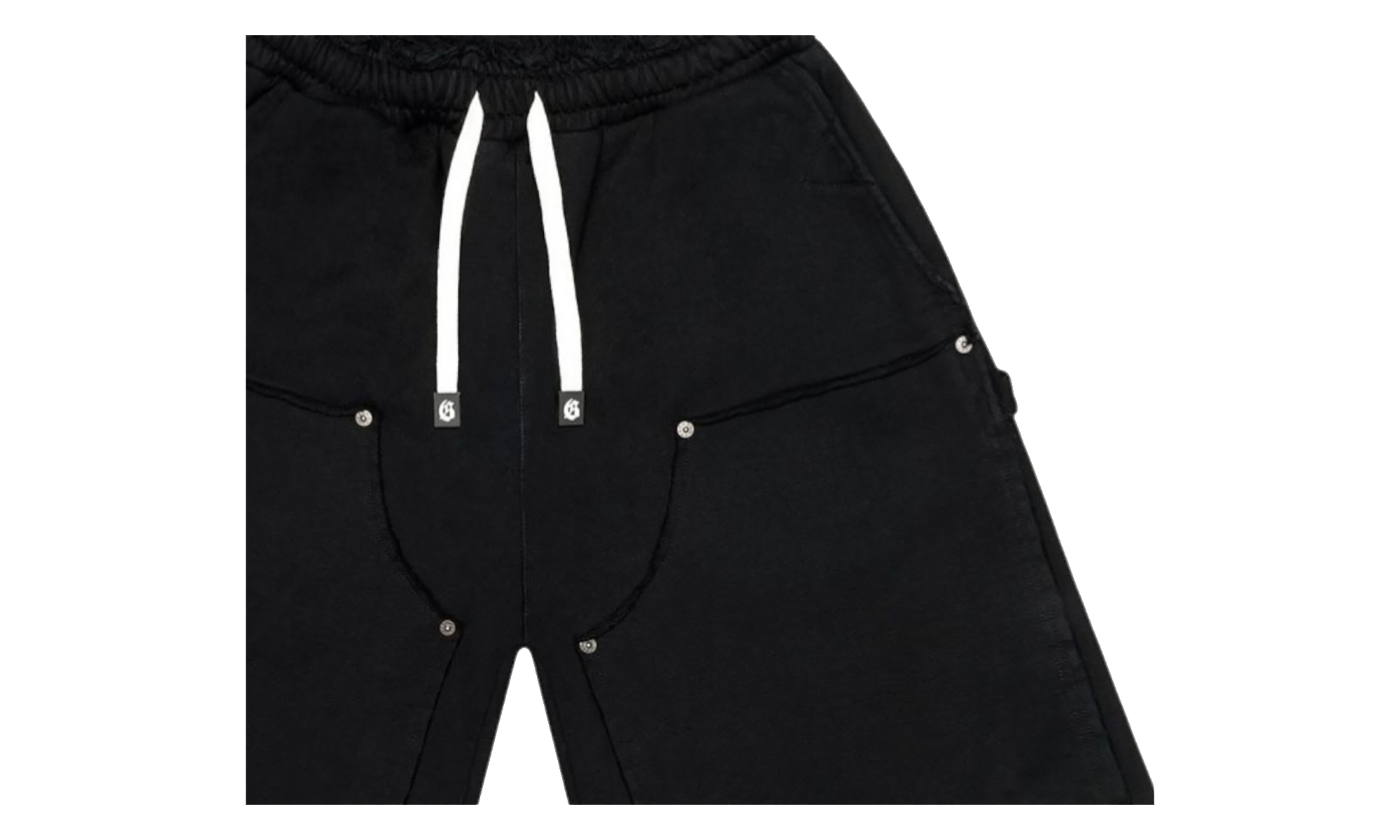 Distressed Carpenter Flat Shorts "Black" GS169