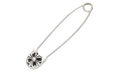 Large Safety Pin Necklace "Silver" CHRM0808