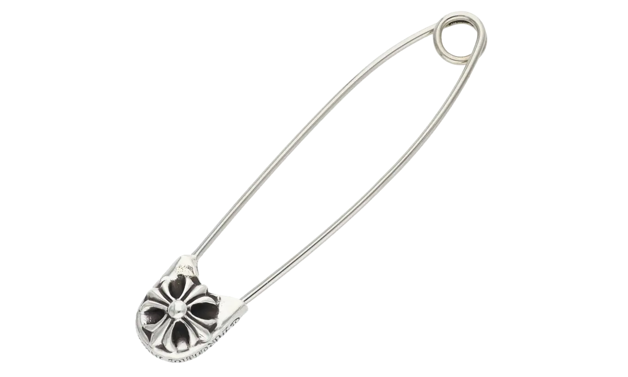 Large Safety Pin Necklace "Silver" CHRM0808