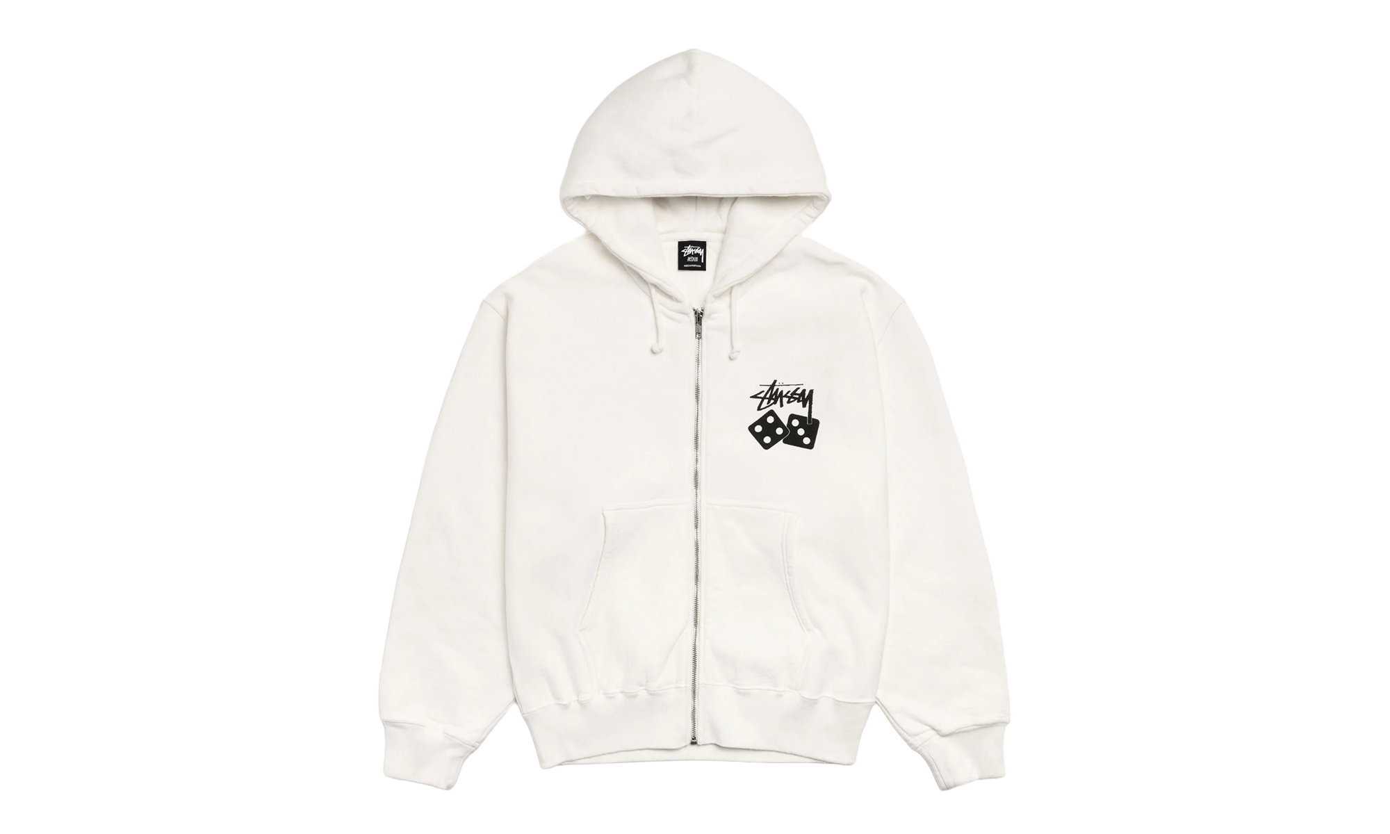 Dice Pigment Dyed Zip Up Hoodie "Natural" STUS371