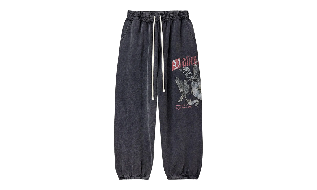 Crested Vendetta Sweatpants "Washed Black" LRF6I2UR