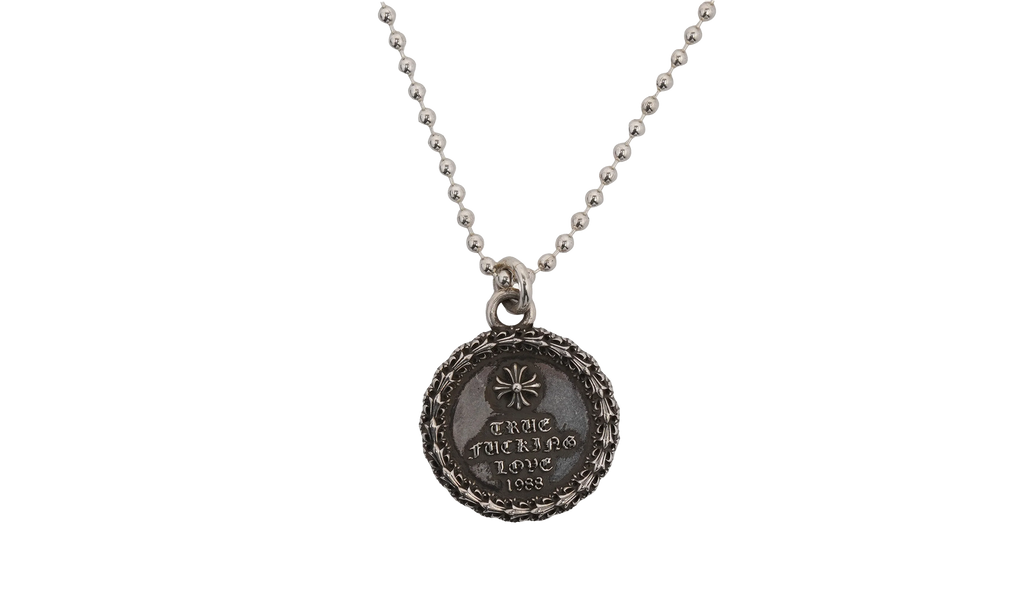 True F*cking Love Medallion Necklace "Silver" CHRM0494