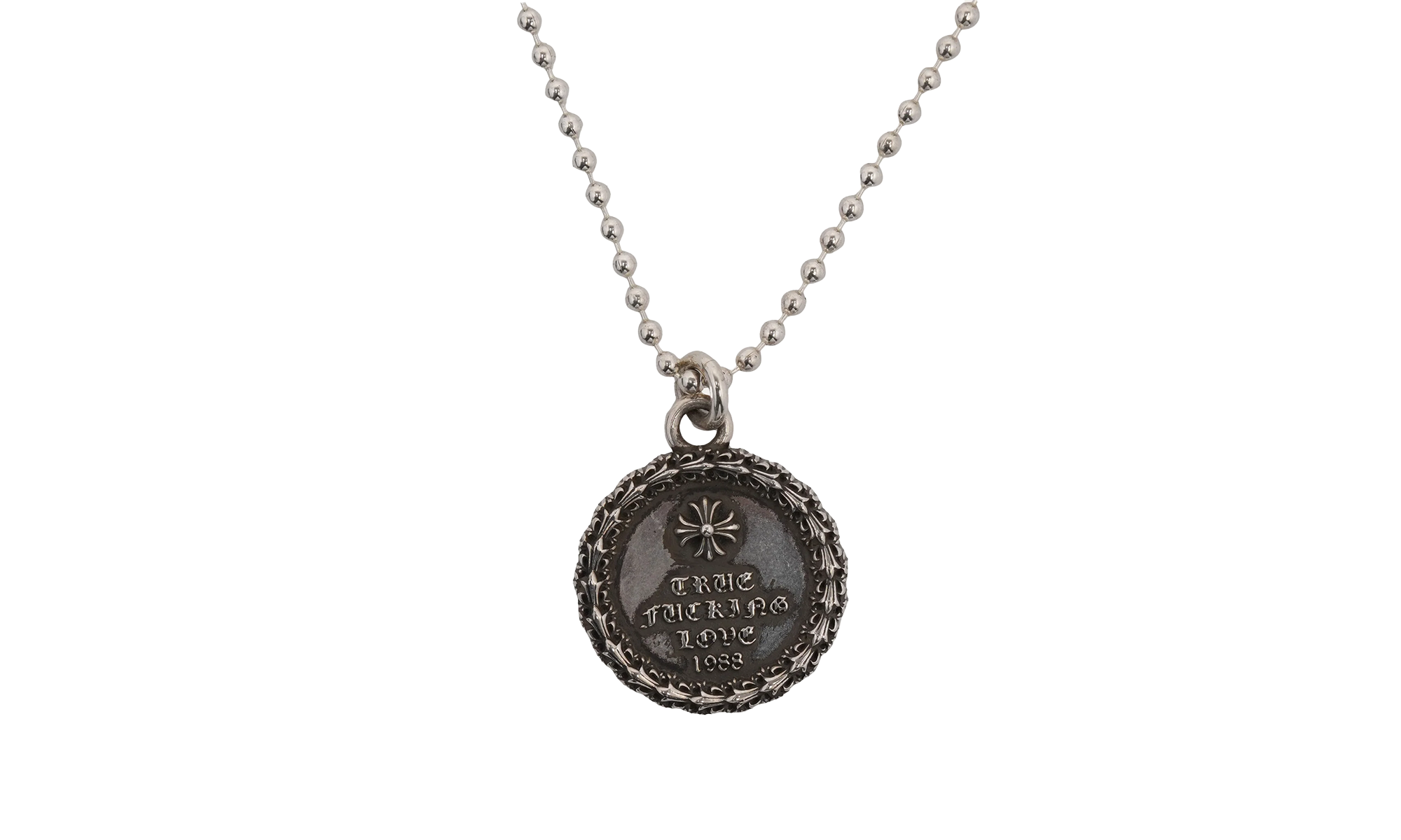 True F*cking Love Medallion Necklace "Silver" CHRM0494