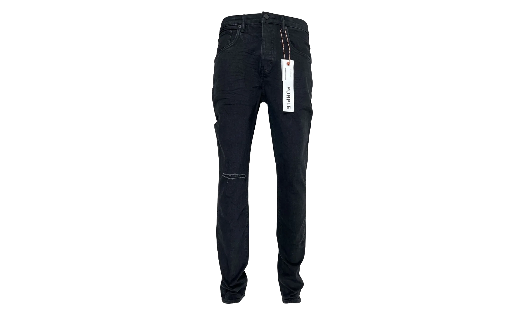 Rinse Knee Slit Denim "Black" P002 NDBR825