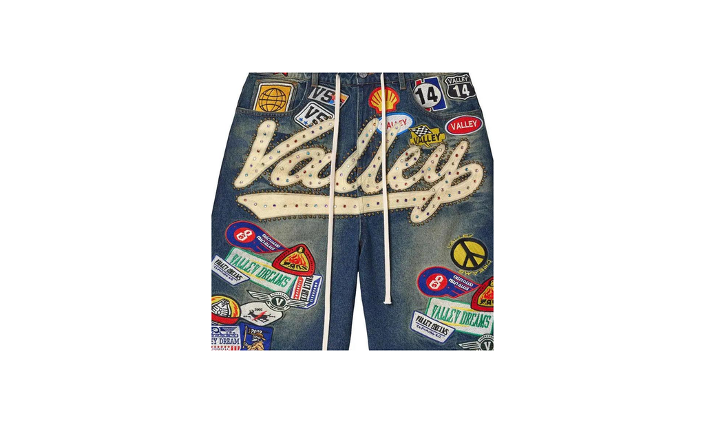 Skittles Patch 1980s Jean Shorts "Blue" 10053710