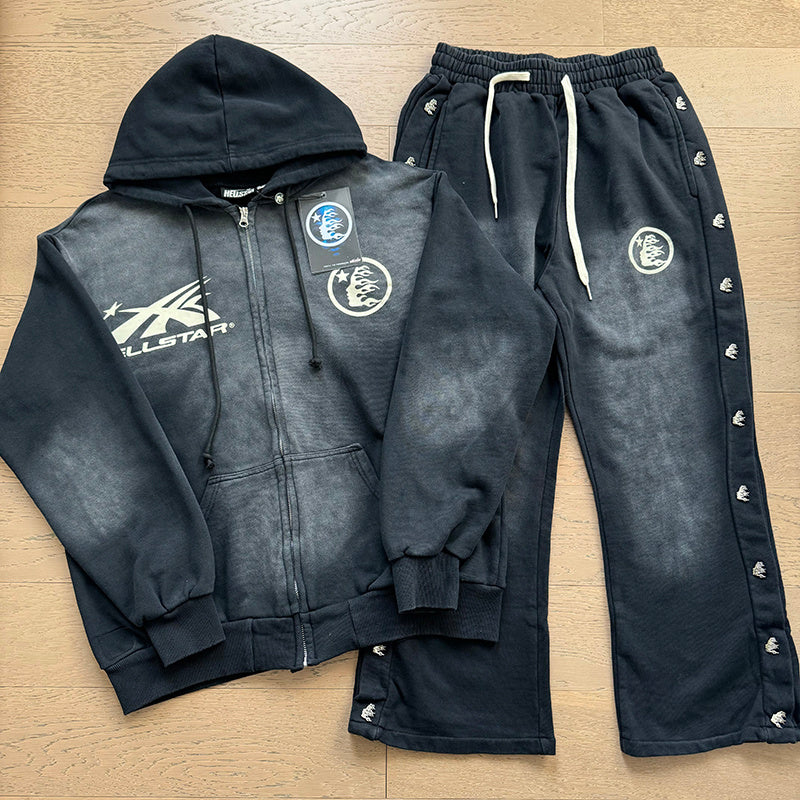 Hellstar Records Graphic Hoodie & Sweatpants Matching Set