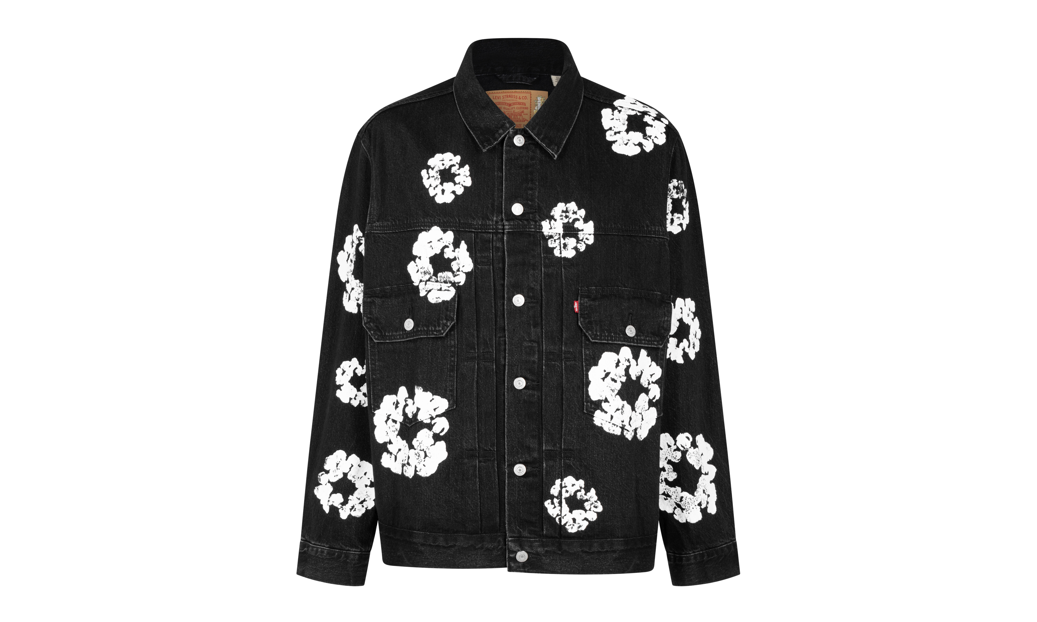The Cotton Wreath Denim Jacket "Black" DT15