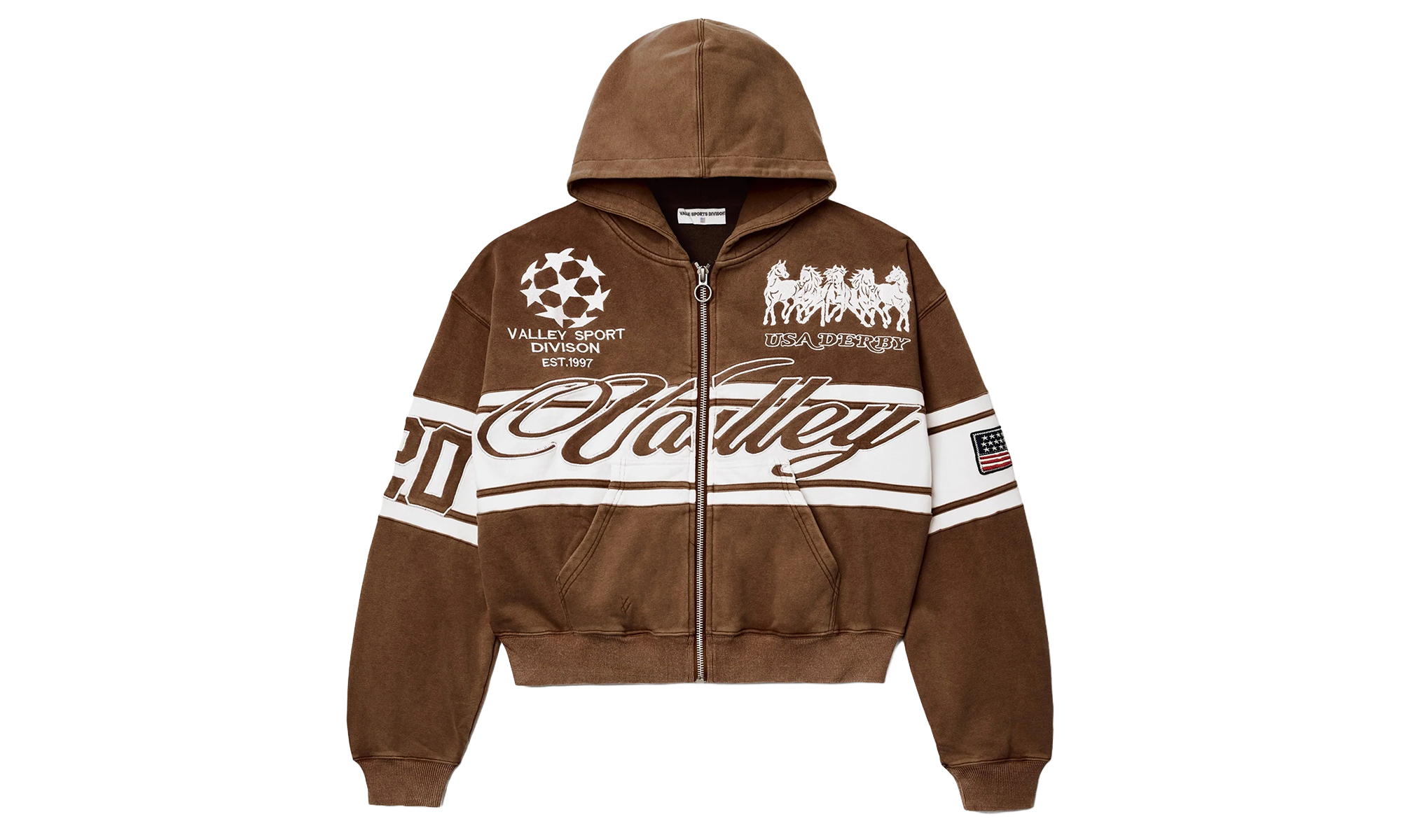 Cursive Zip-Up "Brown" VAL38