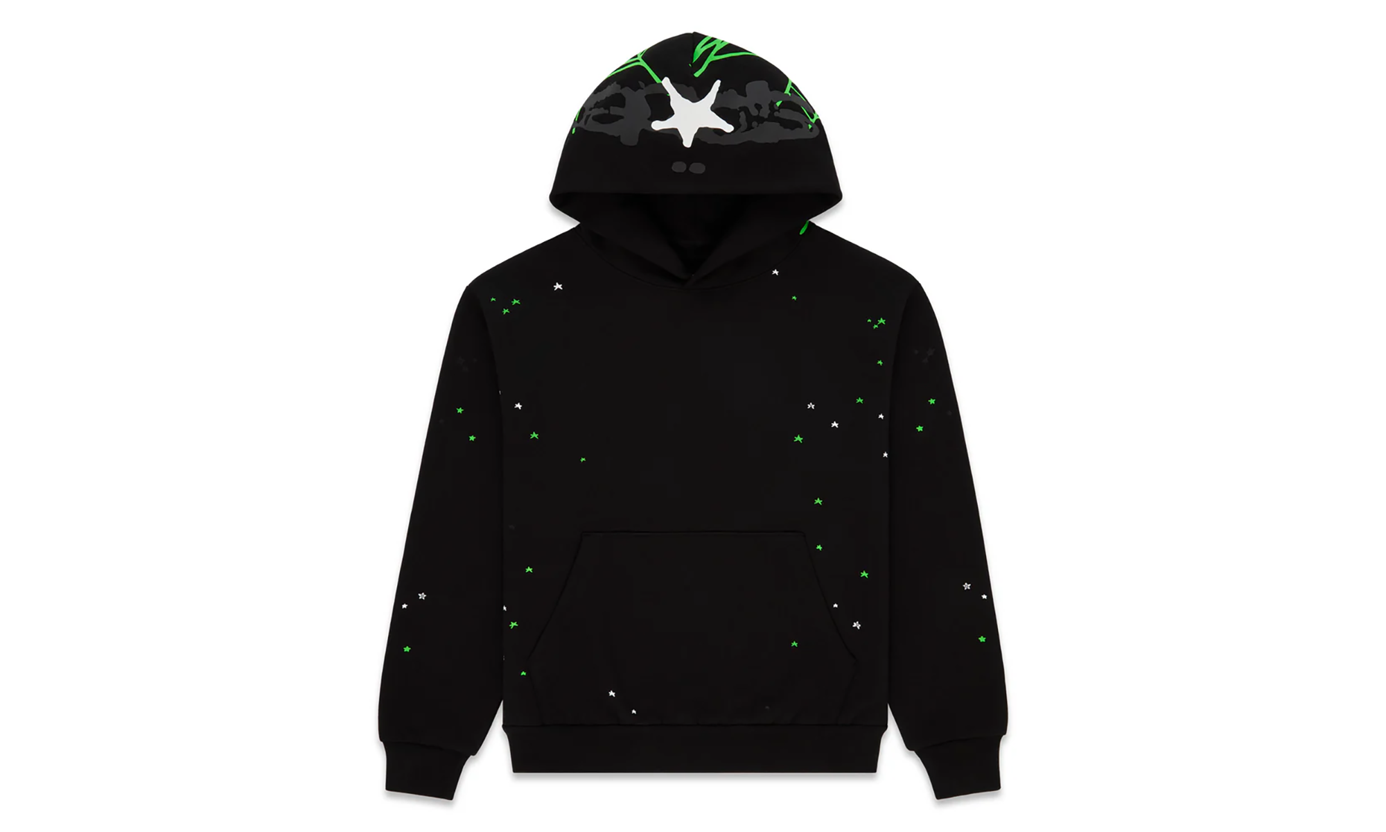 Heavy Web Hoodie "Black / Green" SP5der221
