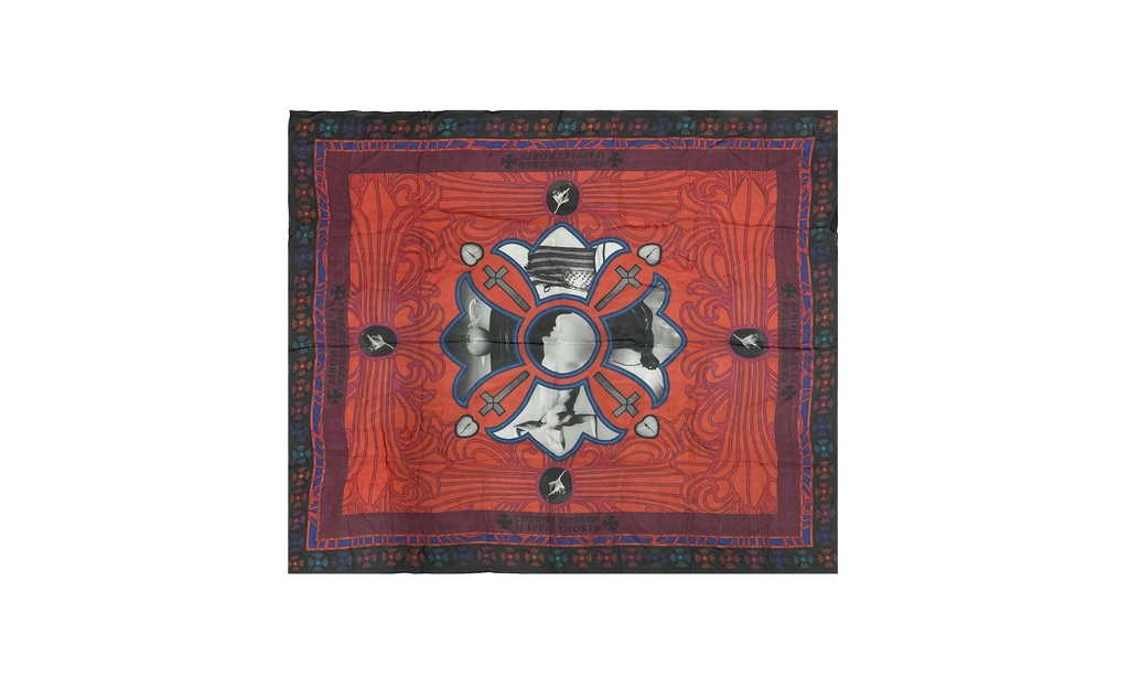 Mapplethorpe Multi-Color Cross Silk Scarf "Red" CHRM0519