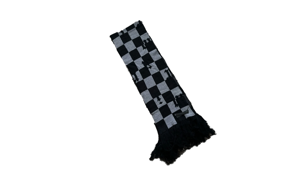 Cashmere Old English Scarf "Black / White" MSK003 004