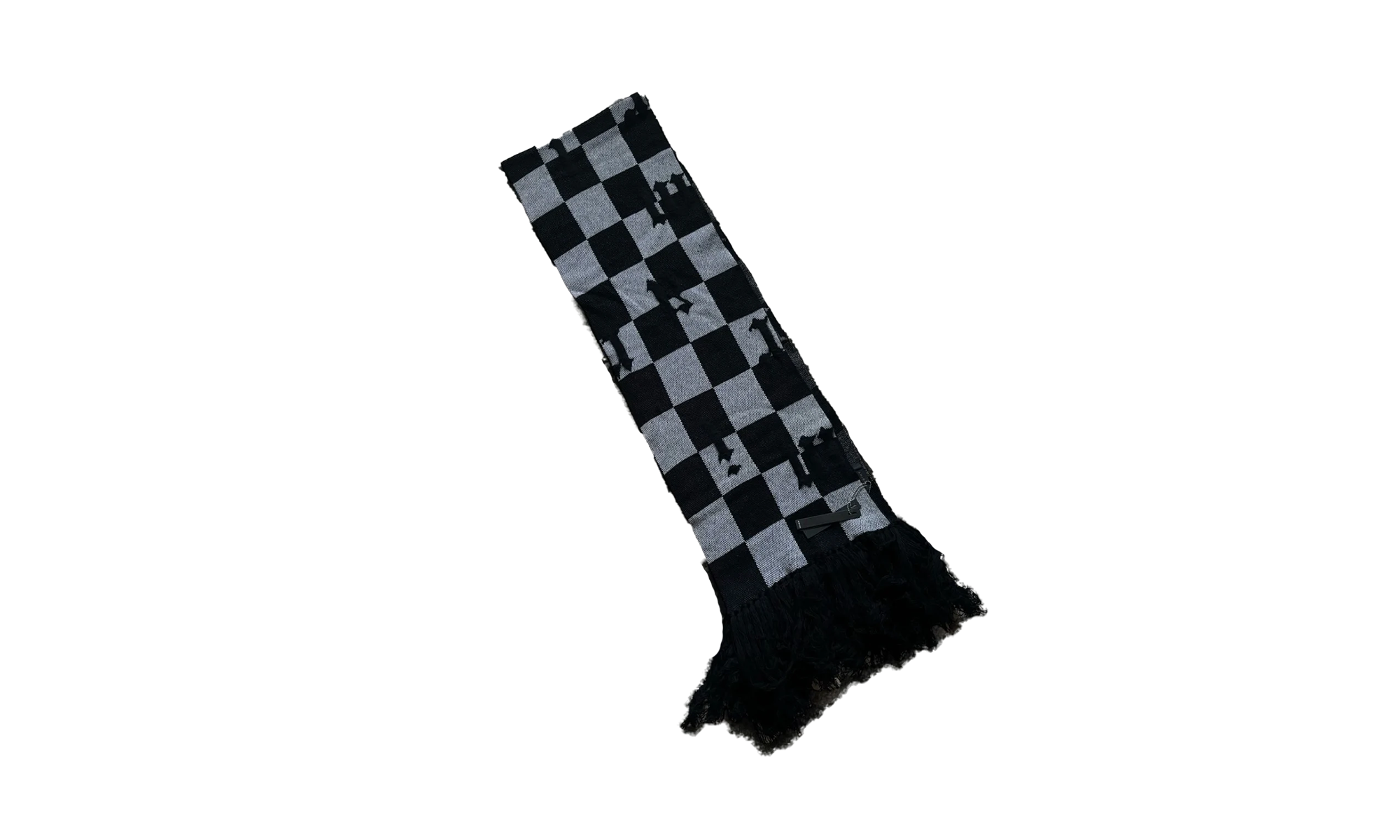 Cashmere Old English Scarf "Black / White" MSK003 004