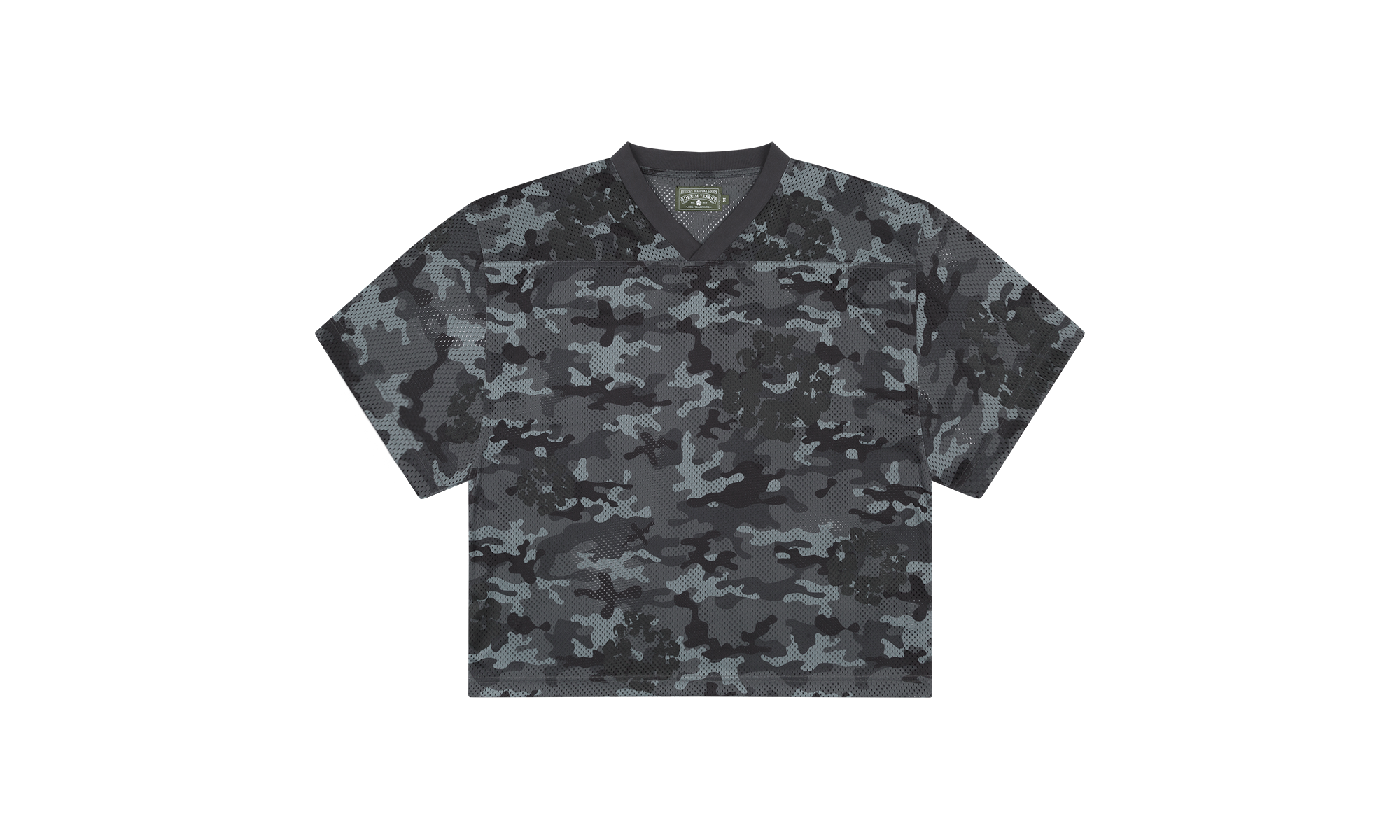 Camo Cotton Wreath Mesh Football Top "Black" DT170