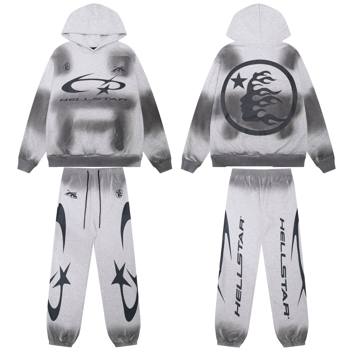 Hellstar Records Graphic Hoodie & Sweatpants Matching Set