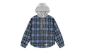 Hooded Zip Flannel Shirt Jacket "Blue Plaid" SP5der228