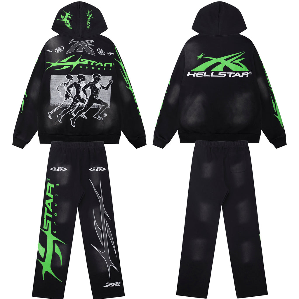 Hellstar Records Graphic Hoodie & Sweatpants Matching Set