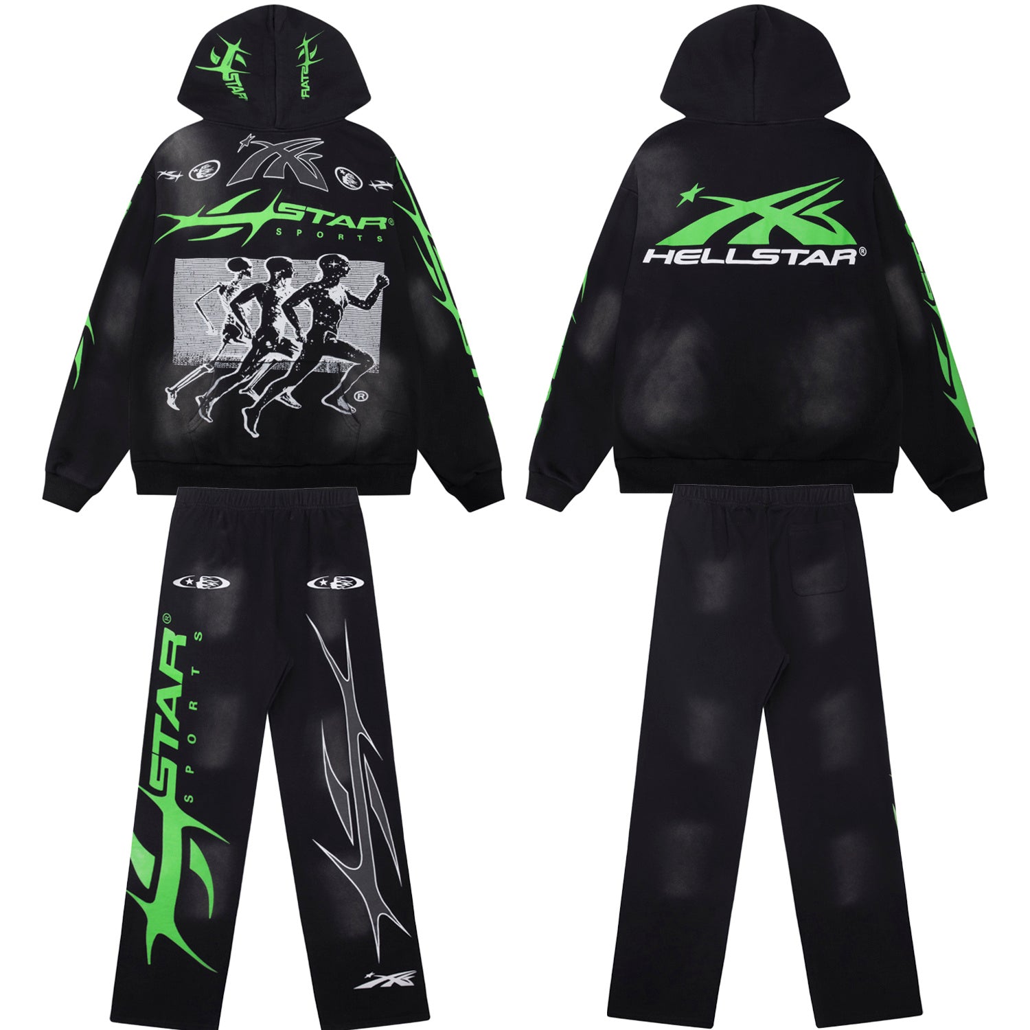 Hellstar Records Graphic Hoodie & Sweatpants Matching Set