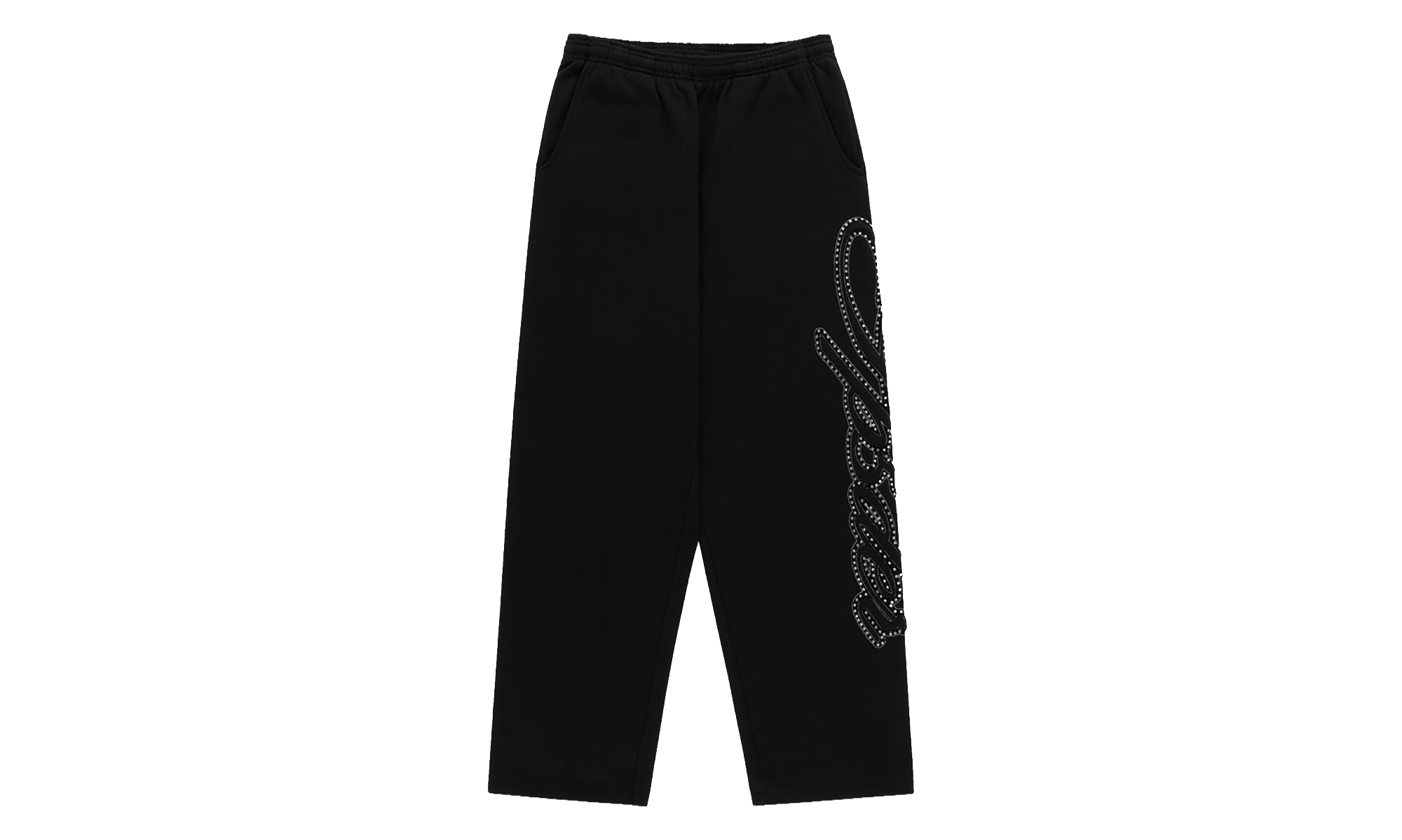 Rhinestone Script Wide Leg Sweatpants "Black" SP5der352
