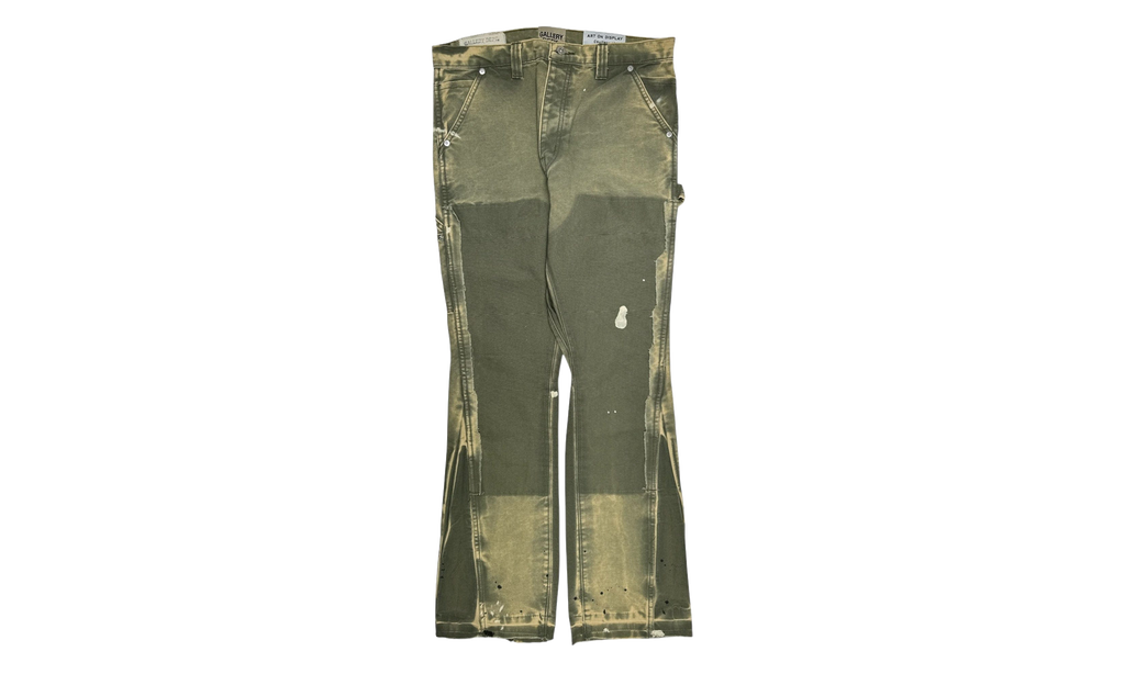 LA Flare Carpenter Pants Paint Splatter "Moss Multi" GDCLFMC