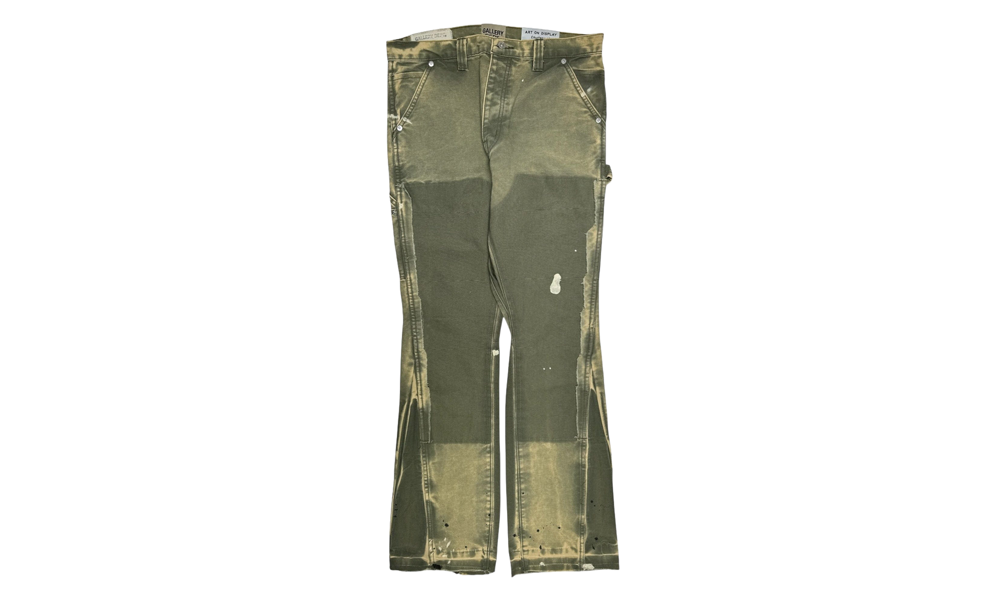 LA Flare Carpenter Pants Paint Splatter "Moss Multi" GDCLFMC