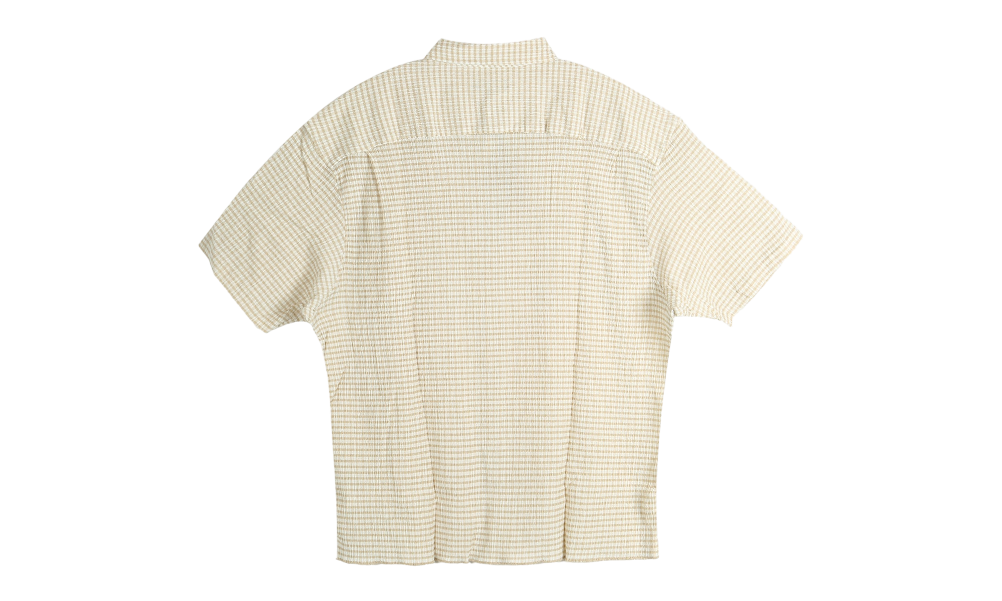 Crinkled Check Short Sleeve Shirt "TAN" 1110371 TANN