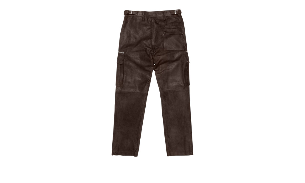 SUEDE ZIP CARGO PANT "Brown" P521 LPCD423