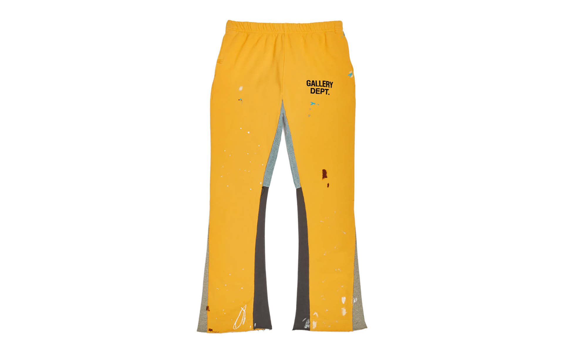 GD Logo Paint Splatter Flare Sweatpants "Yellow Black Multi" GDGLFSY