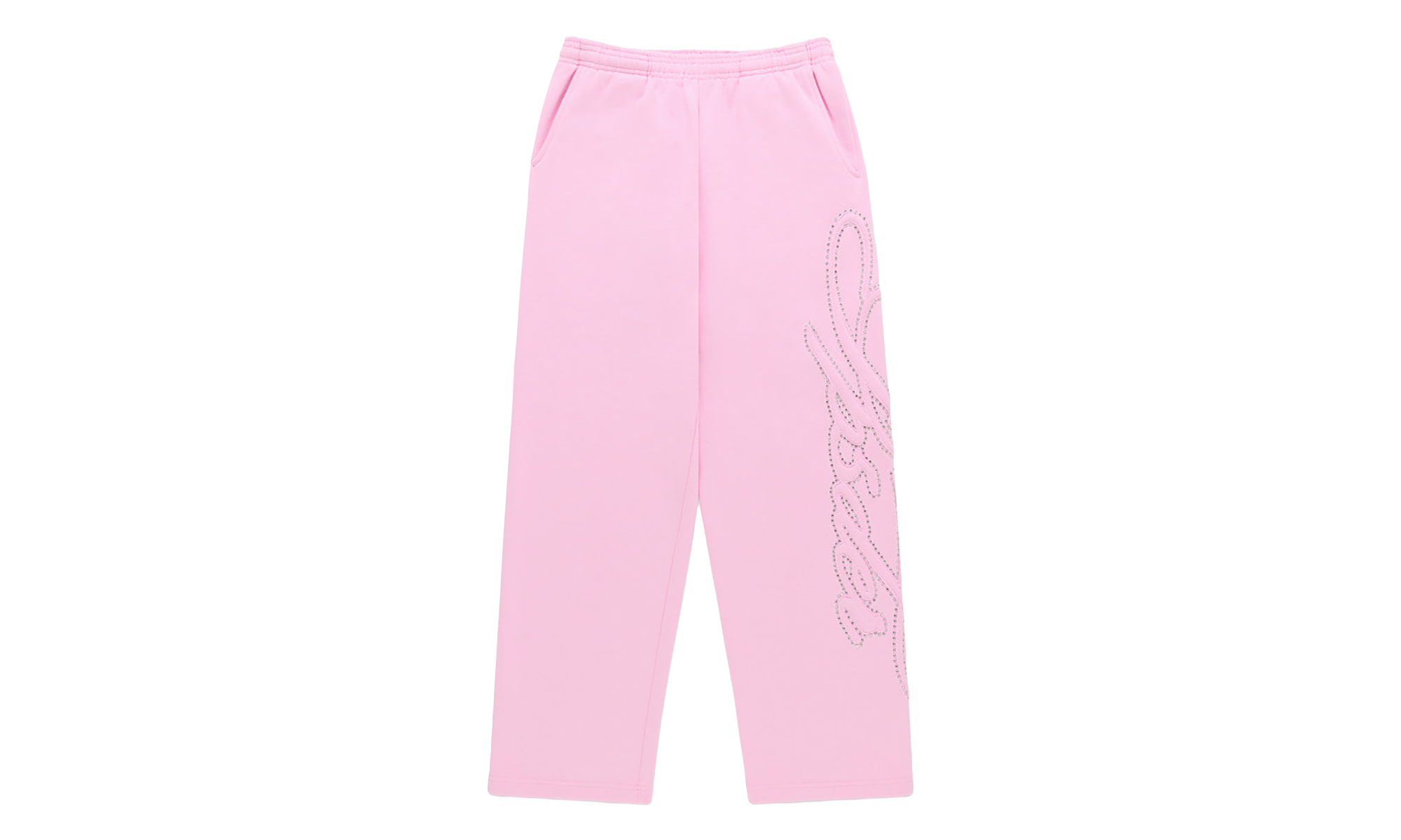 Rhinestone Script Wide Leg Sweatpants "Light Pink" SP5der350