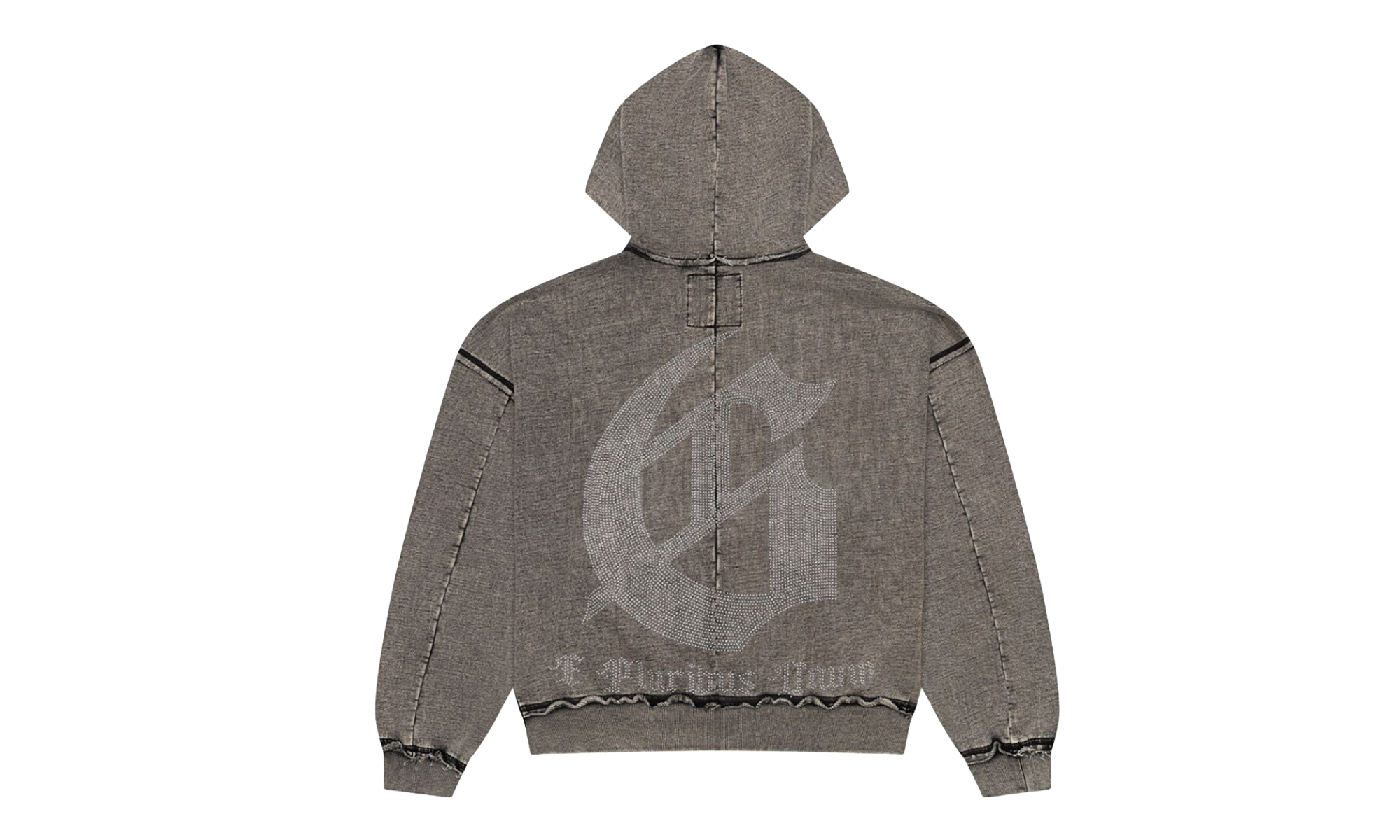 Studded OG Logo Hoodie "Grey Wash" GS009