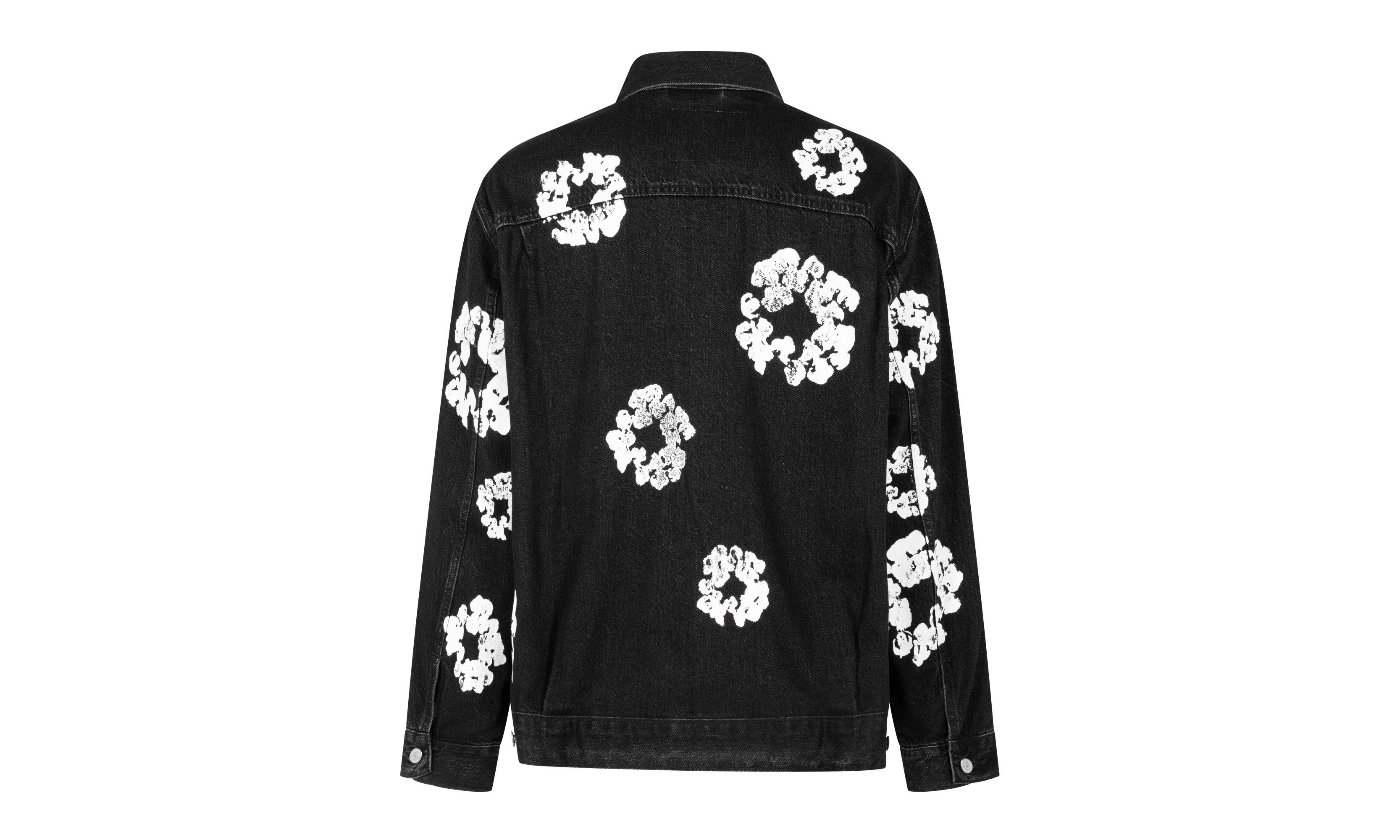The Cotton Wreath Denim Jacket "Black" DT15