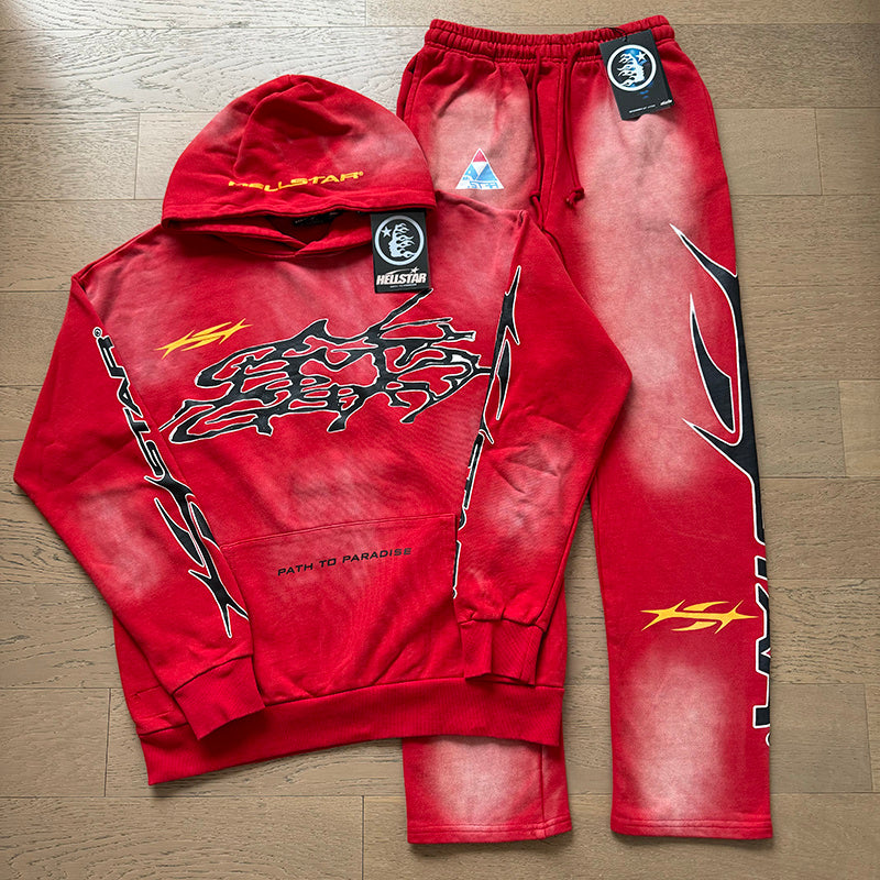 Hellstar Records Graphic Hoodie & Sweatpants Matching Set