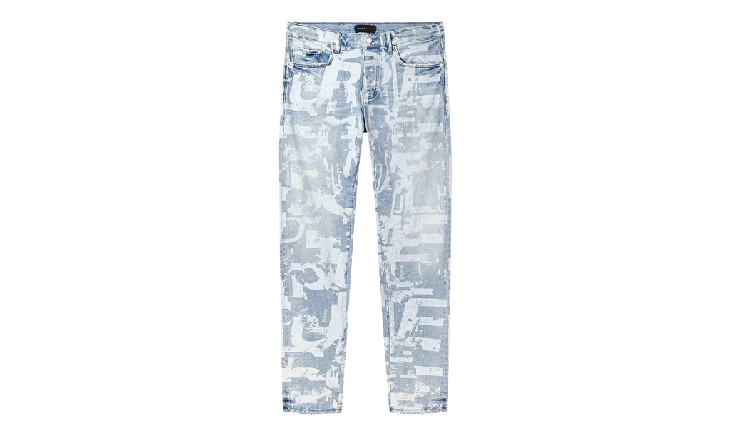 Skinny Grunge Print Jean "Light Indigo" P001 SGGT325