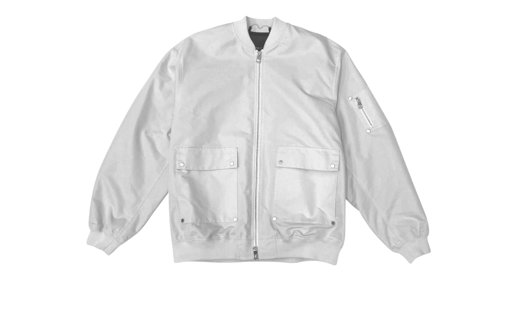 COTTON POLY OVERSIZED BOMBER "White" P631 WWOB423