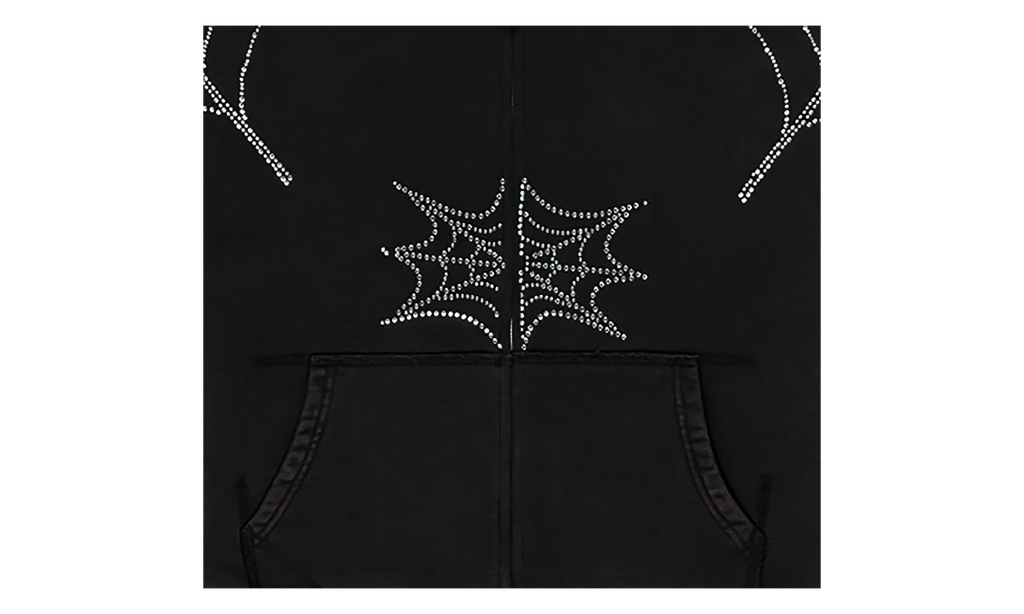 Rhinestone We Zip Hoodie "Black" SP5der397
