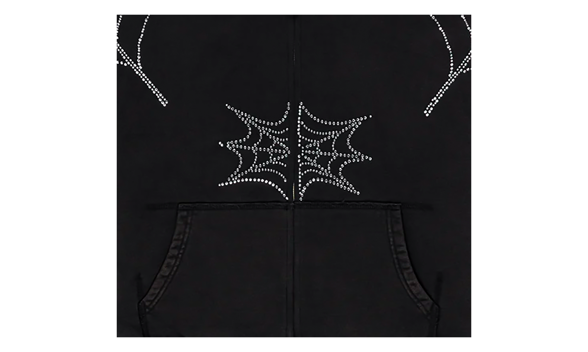Rhinestone We Zip Hoodie "Black" SP5der397