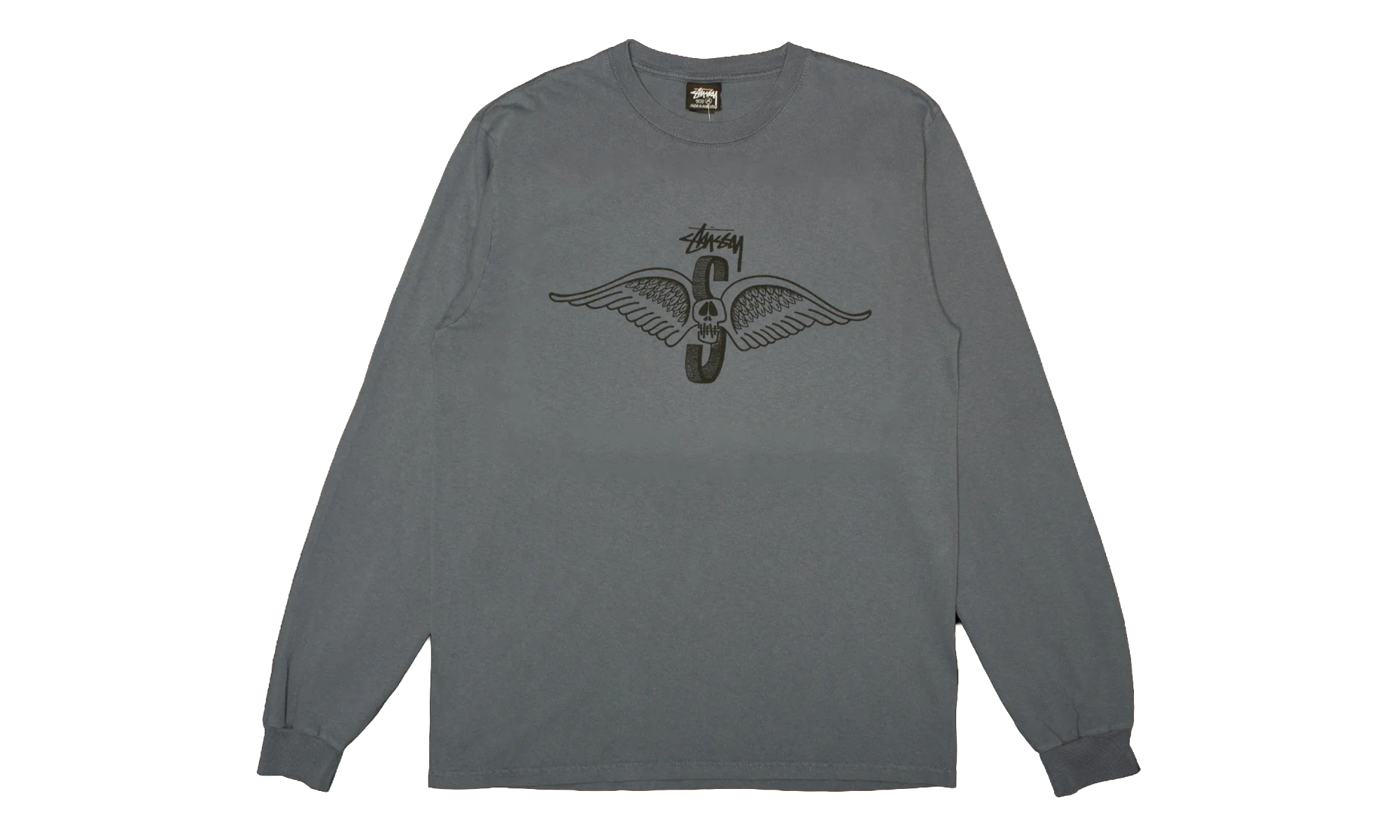 Skull Wings Pigment Dyed Long-Sleeve "Navy" STUS368
