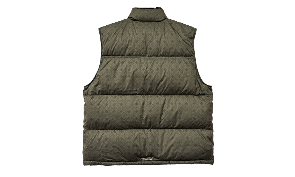 Monogram Cross Pattern Puffer Down Vest "Olive" CHRM0474