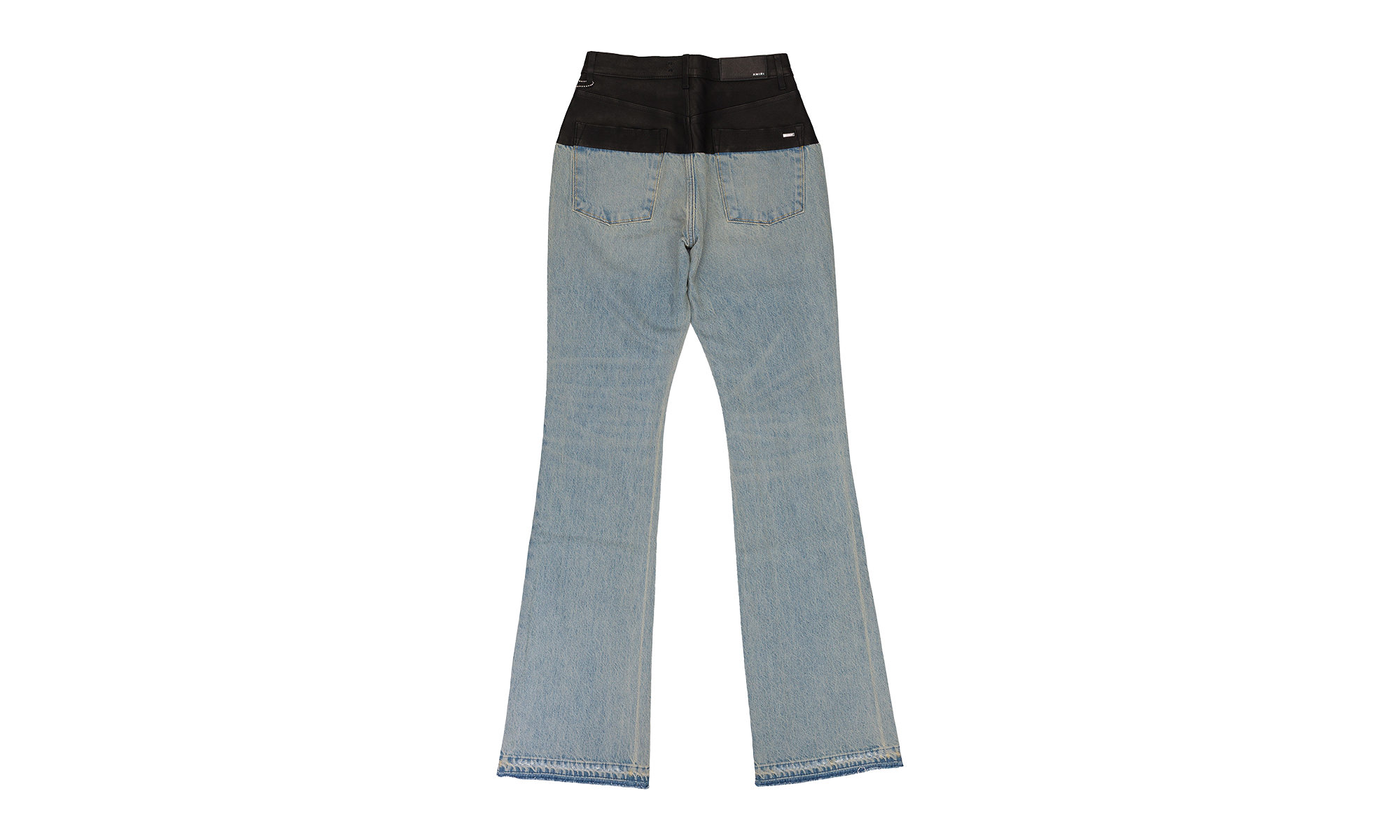 Hybrid Bootleg Jeans w/ Leather "SKY INDIGO / BLACK" PS22WDS070 064