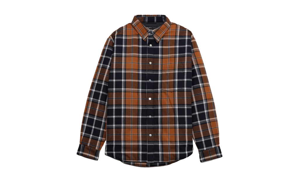 Gold Plaid Down Shirt P323 GPDS122