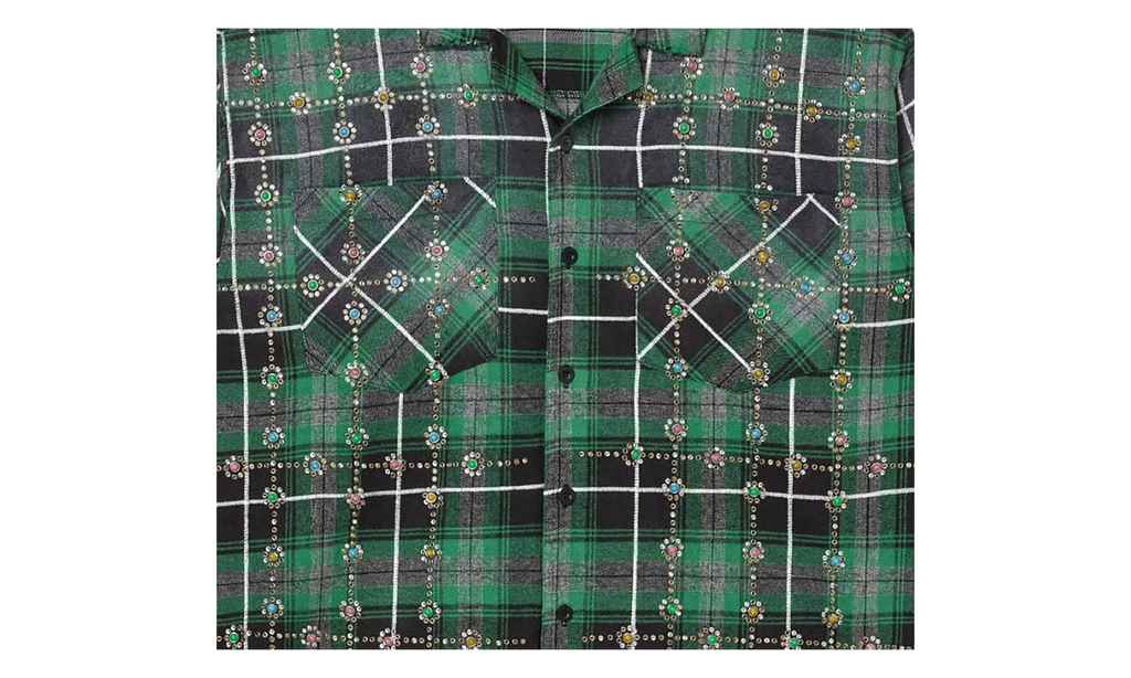 Grinch Gems Flannel "Green" 11451 10004VFGGFG GREE