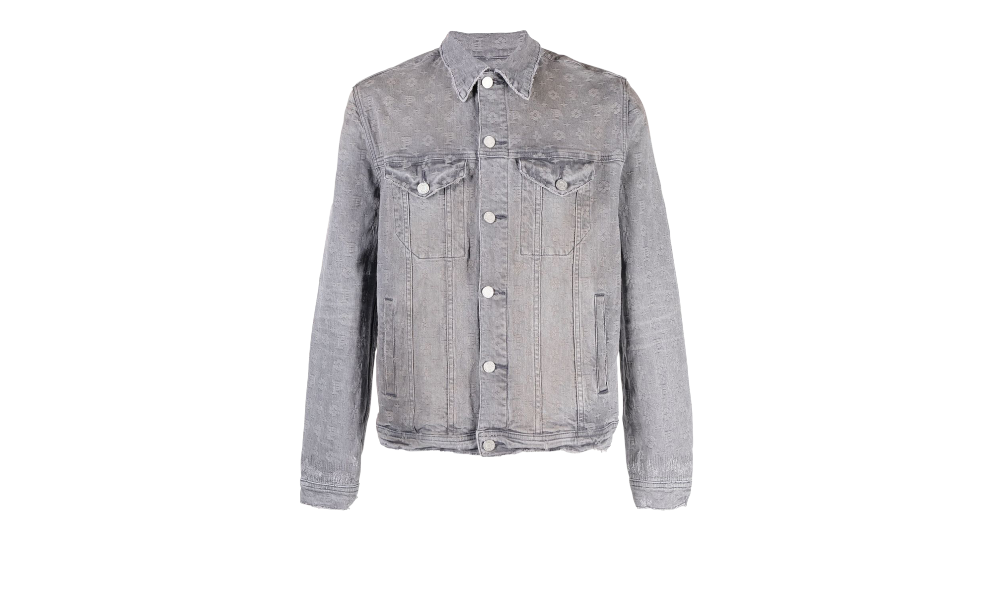 WASHED GREY JACQUARD TRUCKER "Grey" P024 WGJQ422