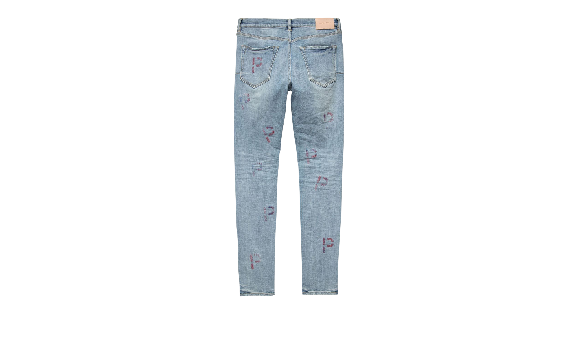 LIGHT INDIGO EMBROIDERY PUNCH P PLAID "Blue" P001 LEPP223